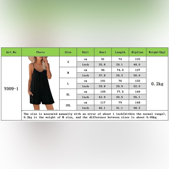 Summer Sleeveless Romper W/ pockets Strap Loose Adjustable Stretchy Shorts❤️ - Picture 6 of 8